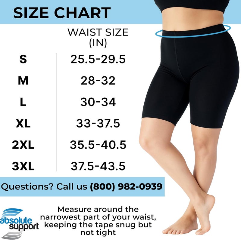 ABSOLUTE SUPPORT Women's 20-30 mmHg Compression Shorts – Support for Varicose Veins, Lymphedema, Surgical Recovery, Travel, Plus Size - Image 5
